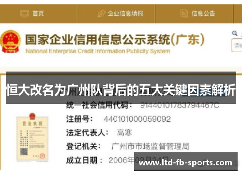恒大改名为广州队背后的五大关键因素解析